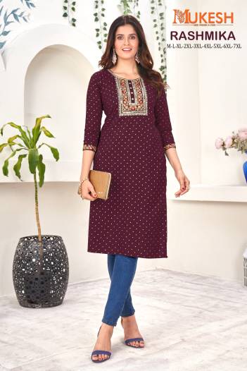 RASHMIKA BY SAGAR IMPEX RAYON SLUB KURTI WHOLESALER IN INDIA